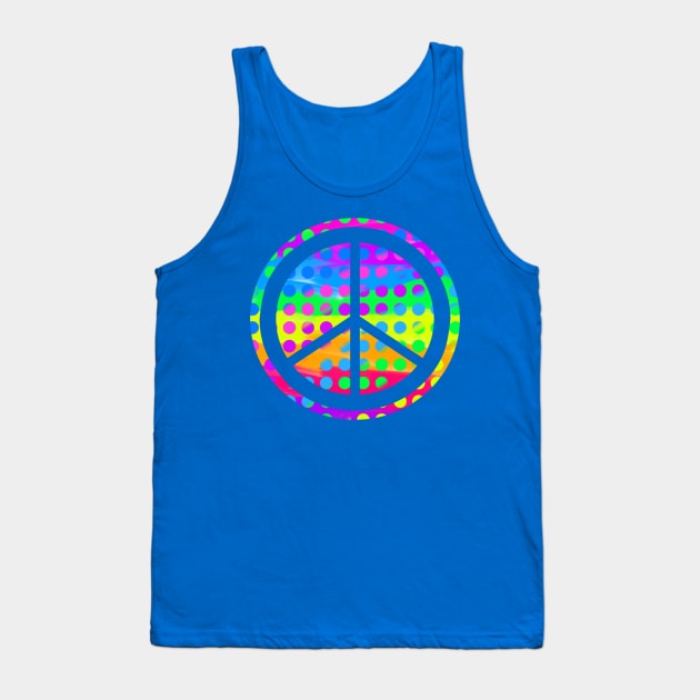 Trendy Pop Art Peace Sign Tank Top by AlondraHanley